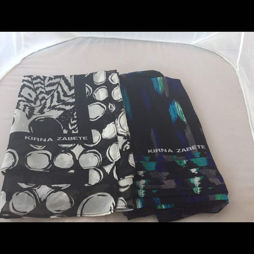 🎉SALE Two Kirna Zabete 44" Scarves in Mod prints.